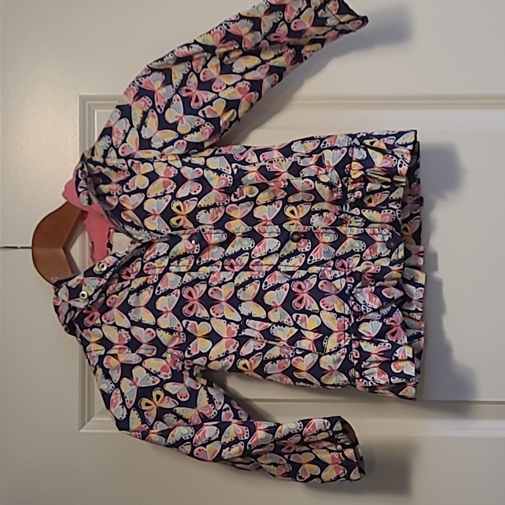 Carter's Girls butterfly print Spring Coat size 4-5